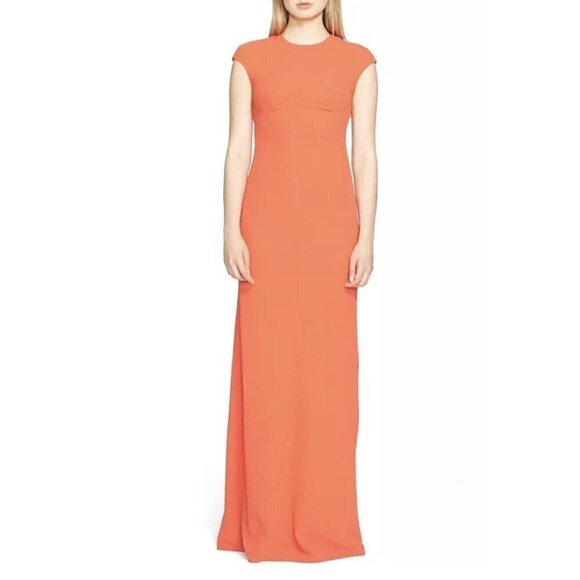 T by Alexander Wang Exposed Back Crepe Orange Maxi Dress 4 - Picture 2 of 9